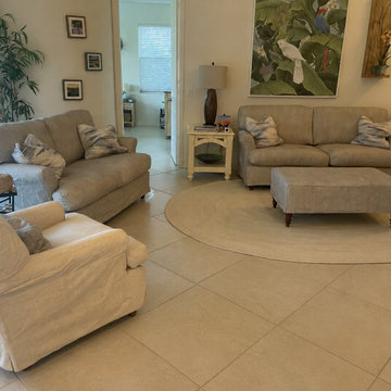 Custom Slipcovers for a Transitional Living Room