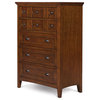 Wooden 5-Dawers Chest in Cherry Finish