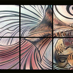 Detail of larger, custom kitchen backsplash - Tile