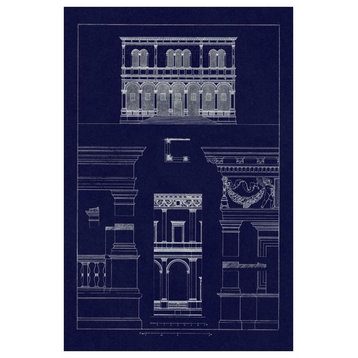 "Palazzo del Consiglio at Padua, Villa Farnesia (Blueprint)" Paper Art, 42"x62"