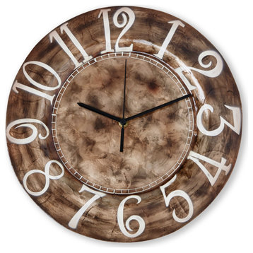Clock Brown with White Letters