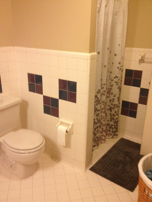Help making ugly bathroom tile work.