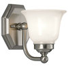 Trevi 1 Light Wall Sconce, Chrome with Double Opal