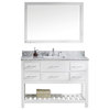 Caroline Estate 48" Vanity Set, White Marble Top, Without Faucet, Square Sink