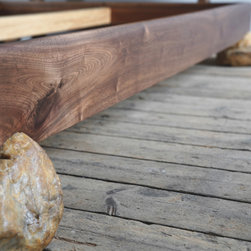 Walnut Stone Plinth Bed - Bed Frames