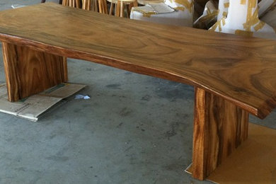 Live Edge Solid Reclaimed Acacia Wood Single Slab Table By Flowbkk