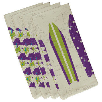 Triple Surf, Geometric Print Napkin, Purple, Set of 4