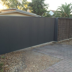 Painted automated sliding gate - Home Fencing & Gates