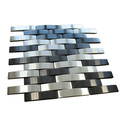 Silver and Black Stainless Steel Subway Style Mosaic Tiles - Home Accessories & Decor