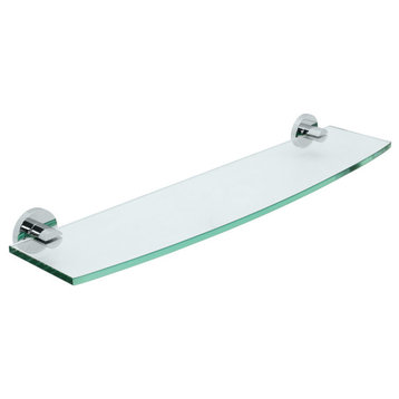 Gatco Channel 20" Tempered Curved Glass Shelf in Chrome