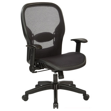 Air Grid Back and Seat Managers Chair, Black