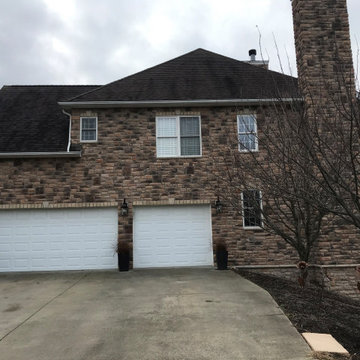 Exterior Stone Work, New Deck Roof, Stained Pine Deck Ceiling, New Deck
