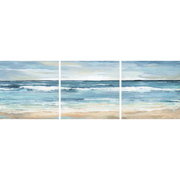 Blue Waves Triptych, 54"x18"
