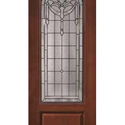 Front Single Door 96 Fiberglass Palacio 1 Panel 3/4 Lite Glass - Front Doors
