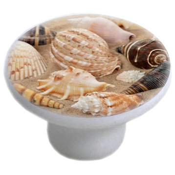 Seashells on Sand Ceramic Cabinet Drawer Knob