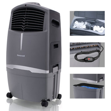 525 CFM Indoor Evaporative Air Cooler, Swamp Cooler, With Remote Control, Gray