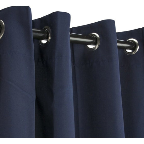 Sunbrella Outdoor Curtain With Grommets, Navy