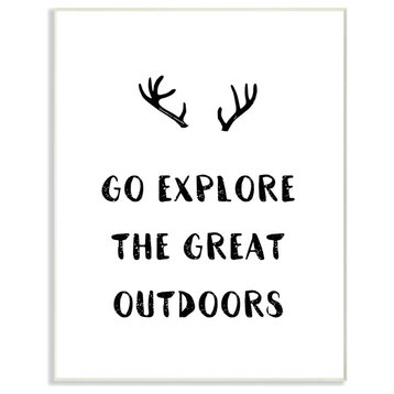 "Go Explore The Great Outdoors Antlers" 10x15, Wall Plaque Art