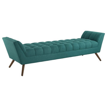 Penny Teal Upholstered Fabric Bench