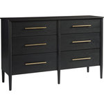 Universal Furniture - Universal Furniture Curated Langley Langley Dresser, Licorice - Store folded garments within the clean lines of the Langley Dresser, built with six drawers punctuated by contemporary brass hardware and finished in a deep brown hue.
