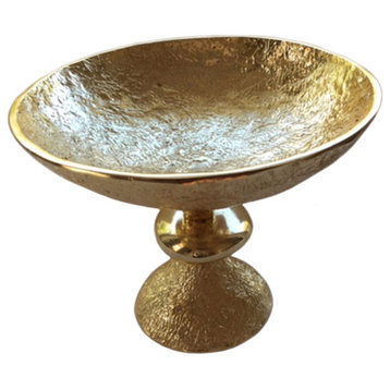 Large Nest Pedestal Bowl, Gold 120056