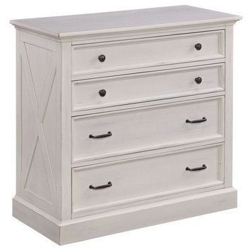 Homestyles Seaside Lodge Wood Chest in Off White