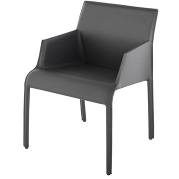 Nuevo Furniture Delphine Dining Arm Chair in Dark Grey