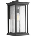 Progress Lighting - Progress Lighting Endicott 1-Light Extra-Large Wall Lantern, Black - With a Craftsman-inspired silhouette, Endicott offers visual interest to your home's exterior. The elongated frame is finished with clear seeded glass.
