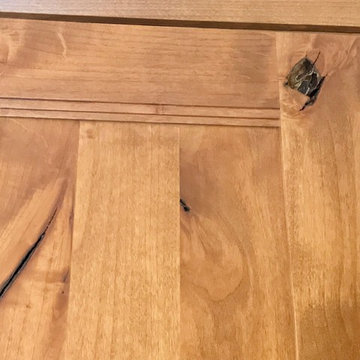 Dura Supreme Cabinets Knotty Alder Butternut Romanix Granite Galley Kitchen