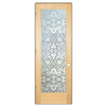 Interior Prehung Door or Interior Slab Door - Floweret - Maple - 24" x 80" -...