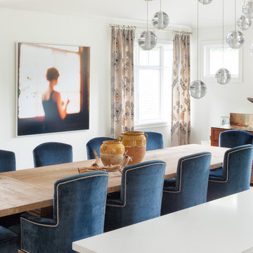 North Vancouver-Dinning Room, Blue dining Chairs, Modern Living, Home Renovation