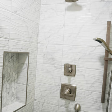 Coastal Elegance: Wavy Beach-Themed Bathroom Remodel in Crown Point, San Diego