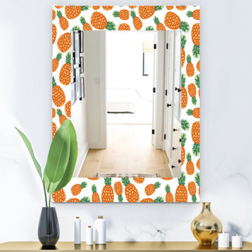 Designart Tropical Mood Pineapple 3 Bohemian Eclectic Frameless Vanity Mirror, 2