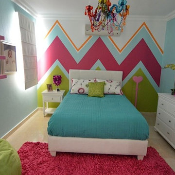 Teen Girls Chevron Bedroom