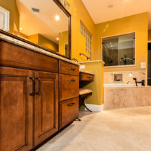 Corner Tub - not tile but shape with judges panels instead