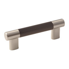 Amerock Esquire Cabinet Pull, Satin Nickel/Oil-Rubbed Bronze, 3 & 3-3/4" Center-