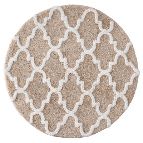 Savannah Indoor Cotton Bath Mat, Beige/Ivory
