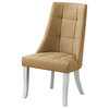 Troy Parsons Dining Chairs, Beige Vinyl Upholstery, Yellow