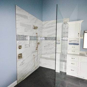 Master Bath Remodel with Large Barrier Free Walk In Shower