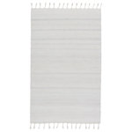 Jaipur Living - Jaipur Living Encanto Indoor/ Outdoor Solid Area Rug, White/Light Gray, 2'x3' - Contemporary and versatile, the Coronado collection boasts a handwoven, heathered design to both high-traffic areas and outdoor spaces. The Encanto area rug provides a relaxed, grounding accent to patios, kitchens, and dining rooms with durable PET yarn. The white and light gray colorway lends a light and airy vibe, and the braided fringe adds a global touch.
