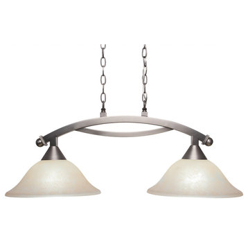 Bow 2 Light Island In Brushed Nickel (872-BN-523)