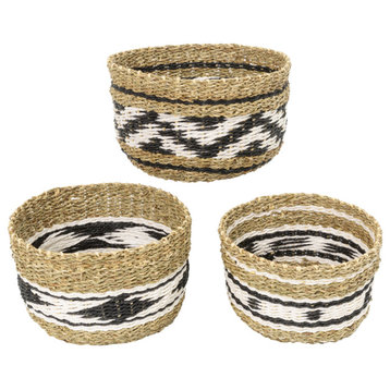 Set of 3, Assorted Hand Woven Baskets