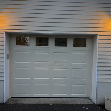 Single Bay Door, Almond Steel with Window Lites