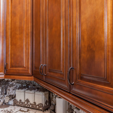 Glazed Brown Kitchen Cabinets