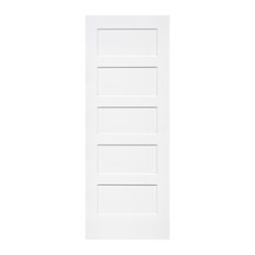 5-Panel Kimberly Bay Door, Interior Slab Shaker, White, 1.375"x30"x80"