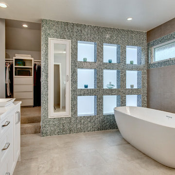 Bellevue Contemporary Bathroom with LED