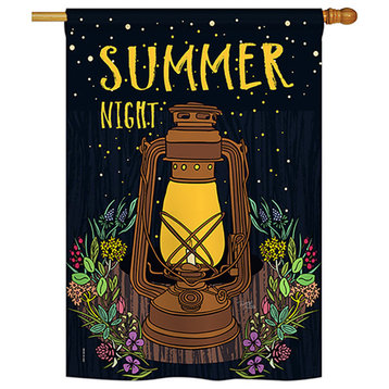 Summer Night Lantern Summer, Seasonal Fun In The Sun House Flag 28"x40"