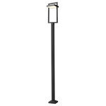 Z-Lite - Luttrel LED Outdoor Post Mount, Black - A cutting-edge solution for illuminating your contemporary patio deck or garden area this one-light outdoor post mounted fixture delivers chic minimalism with its angular bold black finish aluminum frame and four-sided post. A sand blast finish white glass shade uses LED-integrated technology to provide a strong energy-efficient glow to light up evenings outdoors.