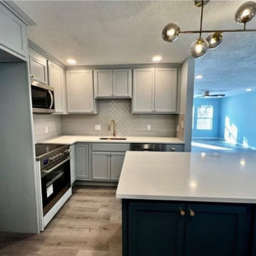 Modern Finished Basement with Full Kitchen in Gladstone