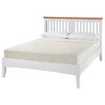 Bentley Designs - Hampstead 2-Tone Painted Bedstead, King - Hampstead Two Tone Painted King size Bedstead offers elegance and practicality for any home. Soft-grey paint finish contrasts beautifully with warm American Oak veneer tops, guaranteed to make a beautiful addition to any home.